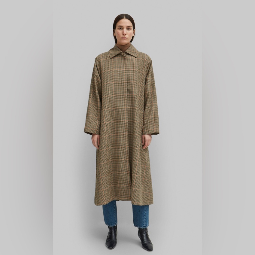 Toteme Montella Plaid A-Line Coat